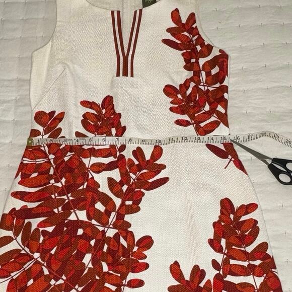 Taylor Textured Fern Print Sleeveless Sheath Dress Women's 4 | Cream & Rust NWT - Picture 10 of 11